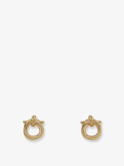Ferragamo Brass Earrings In Gold
