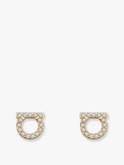 Ferragamo Brass Earrings With Gold Finishes
