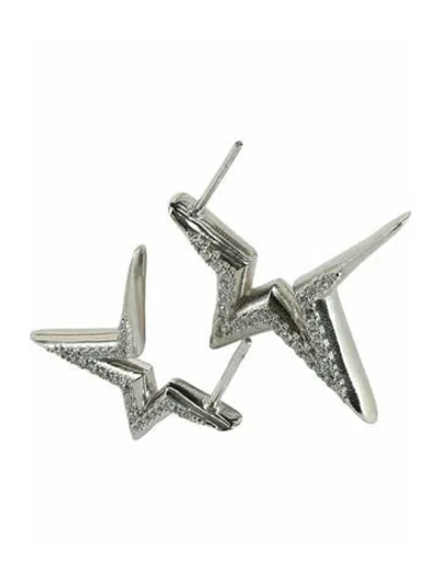 Pre-owned Ferragamo Brass Hoop Earrings In Silver