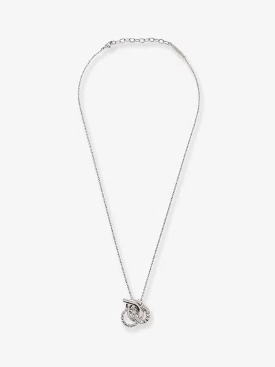 Ferragamo Brass Necklace In Silver