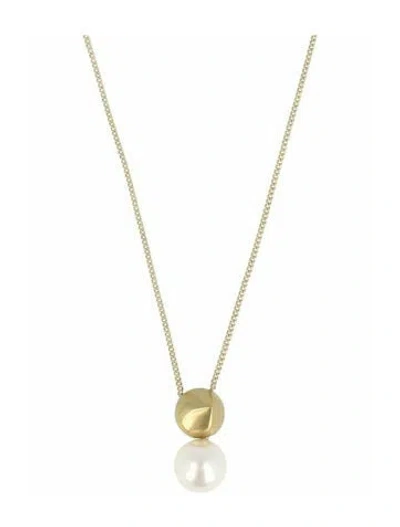 Pre-owned Ferragamo Brass Pendant Necklace, 19" In Gold