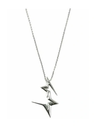 Pre-owned Ferragamo Brass Pendant Necklace In Silver