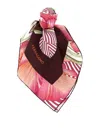 Ferragamo Brezza Square Scarf Bold Floral Pattern In Multi