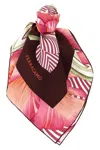 Ferragamo Brezza Square Scarf Bold Floral Pattern In Pink