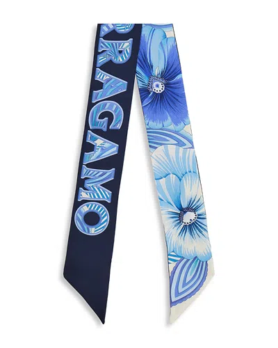 Ferragamo Brezza Print Silk Bandeau Scarf In Blue