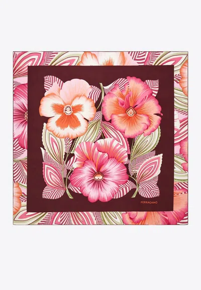 FERRAGAMO BREZZA PRINT SILK SCARF