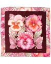 Ferragamo Brezza Square Scarf Bold Floral Pattern In Brown