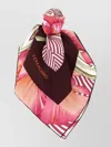 Ferragamo Brezza Square Scarf Bold Floral Pattern In Red