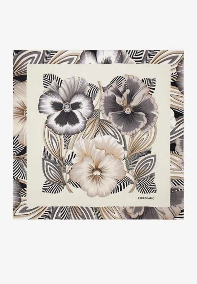Ferragamo Brezza-print Silk Scarf In Multi