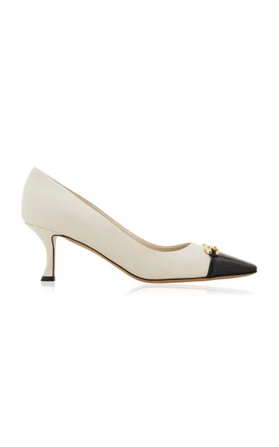 Ferragamo Bria Gancio-detailed Leather Pumps In White