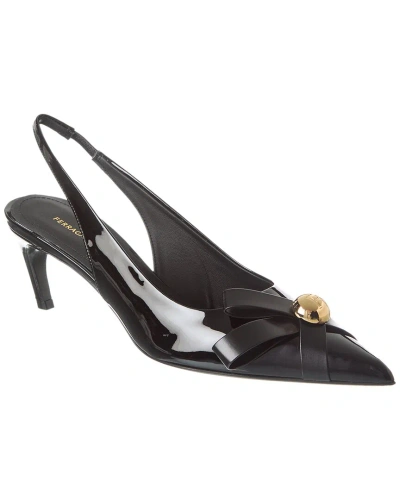 Ferragamo Brilda Leather Slingback Pump In Black