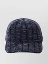 Ferragamo Structured Cap With Textured Geometric Pattern In Blue