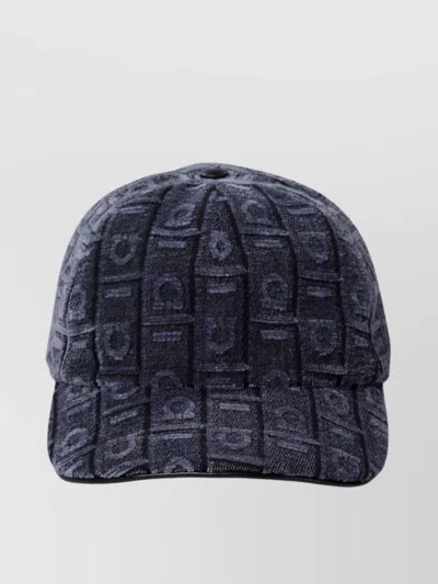 Ferragamo Gancini Monogram Baseball Cap In Blue