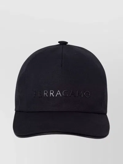 Ferragamo Brimmed Hats With Curved Brim In Black