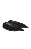 Ferragamo Brita Fringed Cotton Mules