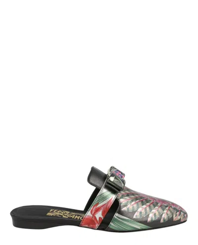 Ferragamo Briza Floral Mules - Narrow Width In Multi