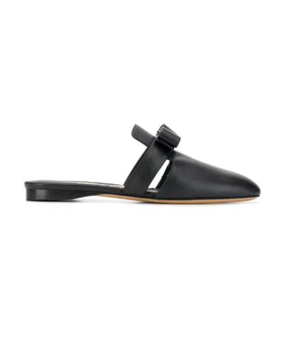 Ferragamo Briza Vara Bow-embellished Mules In Black