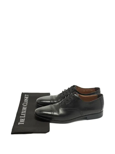 Pre-owned Ferragamo Brogue Leather Shoes In Black