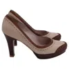 Ferragamo Brogue Platform Pumps In Brown Leather In Brown