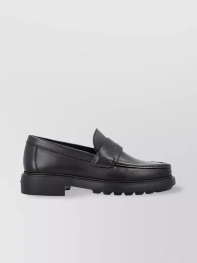 FERRAGAMO BROGUES WITH LOW BLOCK HEEL AND STITCH DETAILING