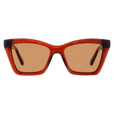 Ferragamo Bronze Cat Eye Ladies Sunglasses Sf2039se 224 53 In Orange