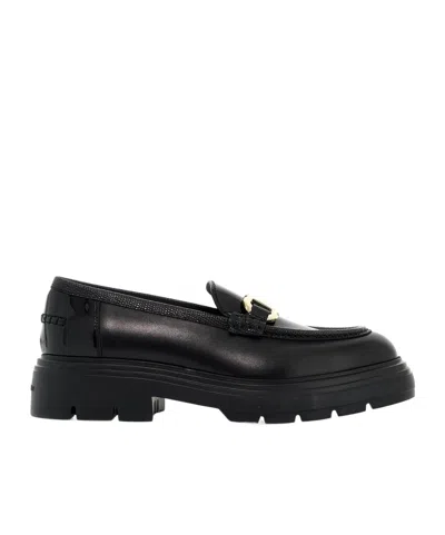 FERRAGAMO SALVATORE FERRAGAMO LOGO-ENGRAVED MOCASSINS
