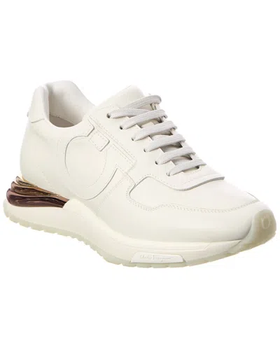 Ferragamo Brooklyn Leather Sneaker In White