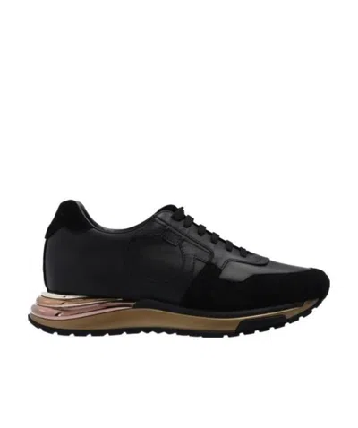 Ferragamo Brooklyn Logo Casual Sports Shoes In Black