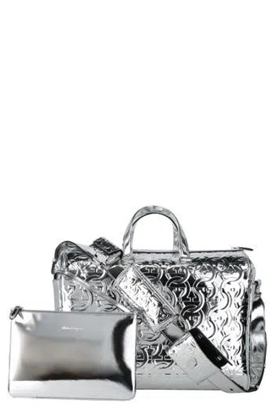 Ferragamo Brooklyn Shoulder Bag In Silver