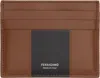 Ferragamo Brown & Black Bicolor Card Holder In New Cognac Nero Nero
