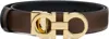 Ferragamo Brown & Black Gancini Reversible Belt
