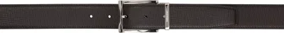 Ferragamo Brown & Black Reversible Belt In Testa Di Moro Nero