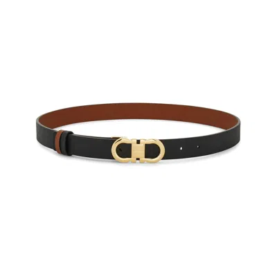 Ferragamo Brown Belts In Black