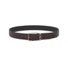 Ferragamo Grained Leather Gancini Motif Reversible Belt In Brown