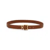 Ferragamo Double Gancini Leather Belt In Brown
