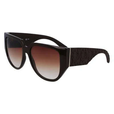 FERRAGAMO BROWN BIO INJECTED SUNGLASSES