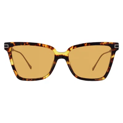 Ferragamo Brown Butterfly Ladies Sunglasses Sf2036s 242 56 In Yellow