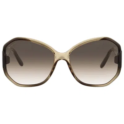 Ferragamo Brown Butterfly Ladies Sunglasses Sf942s 326 61 In Gold