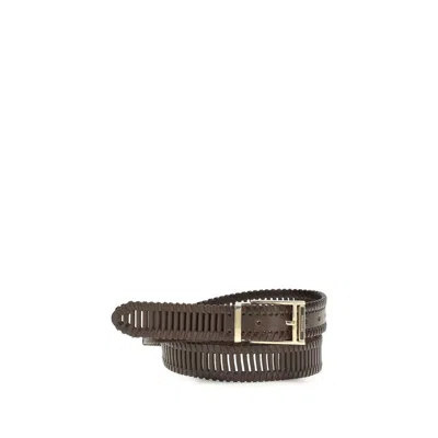 Ferragamo Brown Calf Leather Bos Taurus Regular Belt