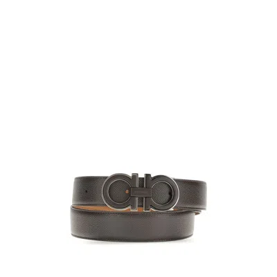 Ferragamo Brown Calf Leather Bos Taurus Regular Men's Belt