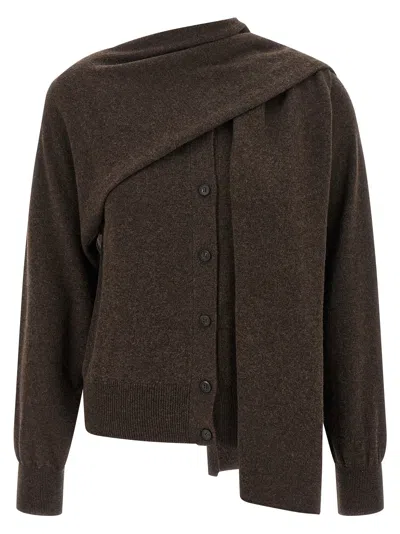 Ferragamo Brown Cashmere Women's Cardigan