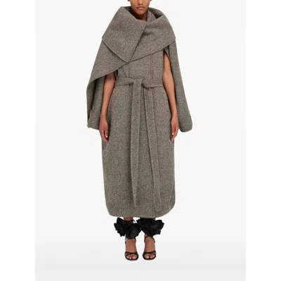 FERRAGAMO FERRAGAMO BROWN COATS - OVERSIZED COATS WOMEN