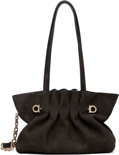 Ferragamo Brown '' Soft Tote