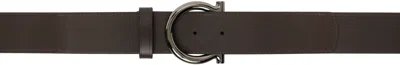 Ferragamo Brown Fixed Gancini Belt In Testa Di Moro