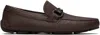 Ferragamo Brown Gancini Ornament Driver Loafers