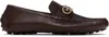 Ferragamo Brown Gancini Ornament Driver Loafers