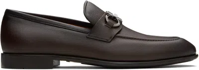Ferragamo Brown Gancini Ornament Loafers