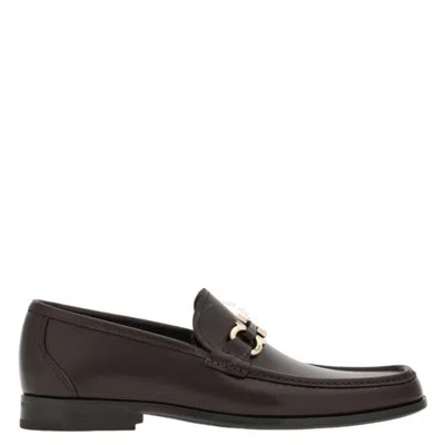 Ferragamo Brown Gancini Ornament Moccasin