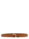 Ferragamo Brown Gancini Solid Belt In Brown