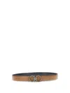 Ferragamo Brown Gancini Solid Reversible Belt In Multi